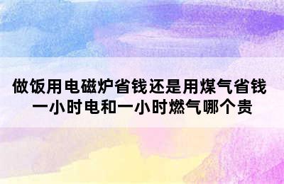 做饭用电磁炉省钱还是用煤气省钱 一小时电和一小时燃气哪个贵